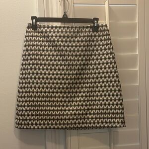 Loft Black and White Patterned Skirt